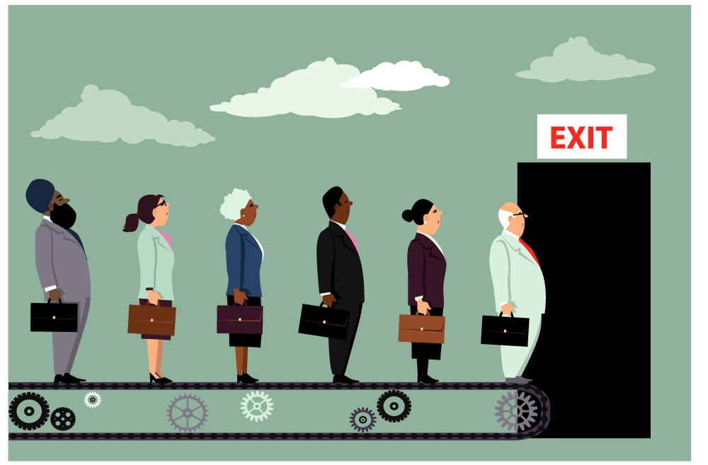 employés qui font la queue